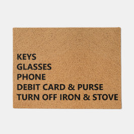 Keys Glasses Phone Debit Card Purse Iron Stove Deurmat