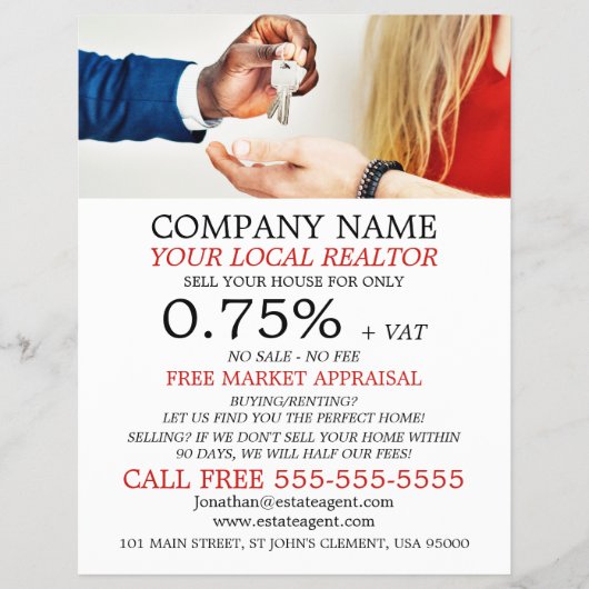 Keys, Realtor, Estate Agent Adverteren Flyer (Voorkant)