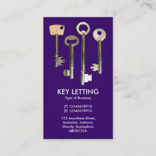 Keys - White op Deep Paars Visitekaartje