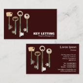 Keys - Wit op donkerbruin Visitekaartje (Voorkant / Achterkant)