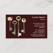 Keys - Wit op donkerbruin Visitekaartje (Achterkant)