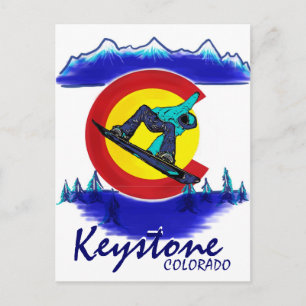 Keystone Colorado Carte postale turquoise snowboar