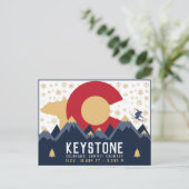 Keystone Colorado Flag Mountain Ski klimmer Briefkaart (Staand voorkant)