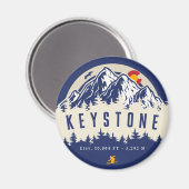 Keystone Colorado Flag Mountain Ski Souvenir Magneet (Voorkant / Achterkant)