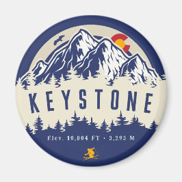 Keystone Colorado Flag Mountain Ski Souvenir Magneet