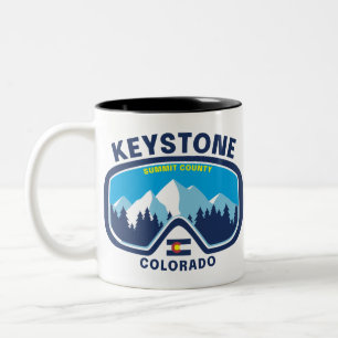 Keystone Colorado Mountain Ski Goggles Tweekleurige Koffiemok