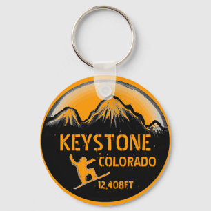 Keystone Colorado oranje sneeuwplank sleutelhanger