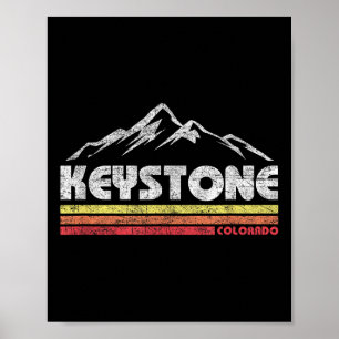 Keystone Colorado Retro Mountain Bike Skii Poster