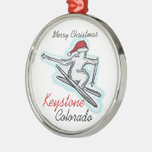 Keystone Colorado santa hat skier ornament (Links)