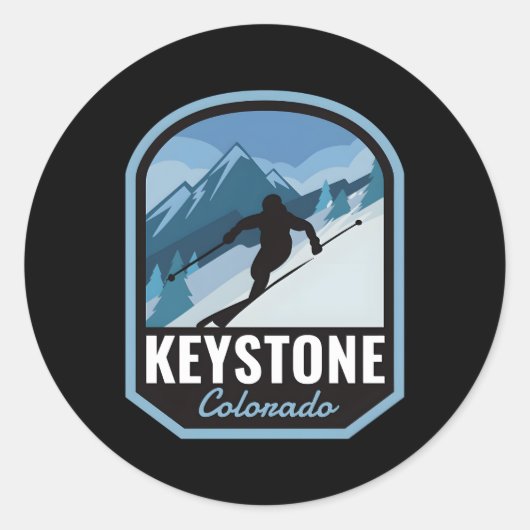 Keystone Colorado Ski Mountain Ronde Sticker (Voorkant)