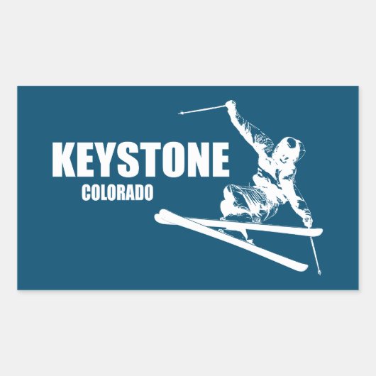 Keystone Colorado Skier Rechthoekige Sticker (Voorkant)