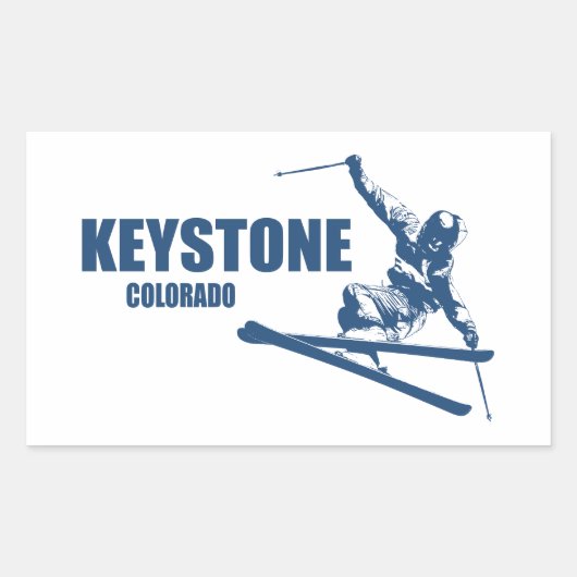 Keystone Colorado Skier Rechthoekige Sticker (Voorkant)