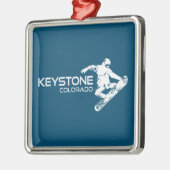 Keystone Colorado Snowboarder Metalen Ornament (Links)