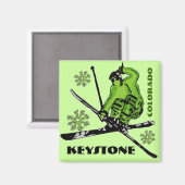 Keystone Colorado thème vert aimant ski (Recto/Verso)