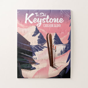 Keystone om te skiën legpuzzel