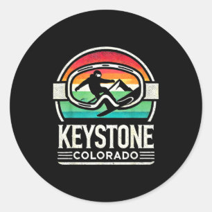 Keystone-snowboarden retro colorado berg ronde sticker