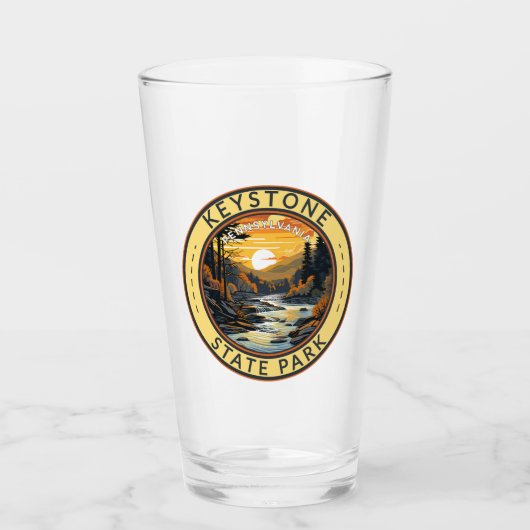 Keystone State Park Pennsylvania Travel Art Badge Glas (Voorkant)