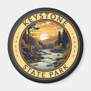 Keystone State Park Pennsylvania Travel Art Badge Magneet