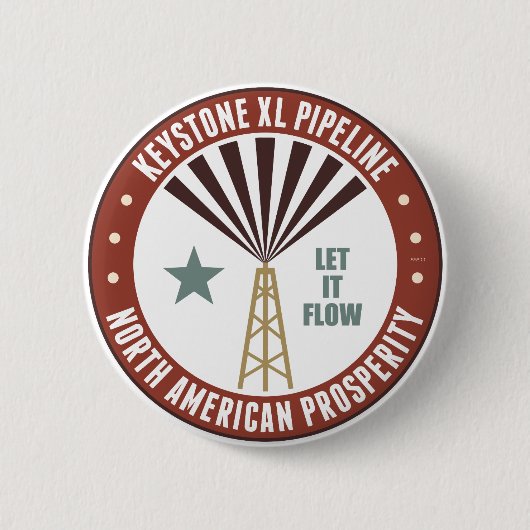 Keystone XL Pipeline Ronde Button 5,7 Cm (Voorkant)