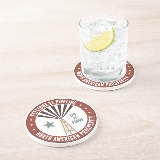 Keystone XL Pipeline Zandsteen Onderzetter (Zijkant)