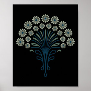 Kf 0358 E - Retro Daisies 70s Bloemenpaté Poster