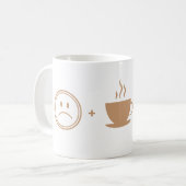 Kfronsend gezicht + koffie = blij gezicht koffiemok (Voorkant links)