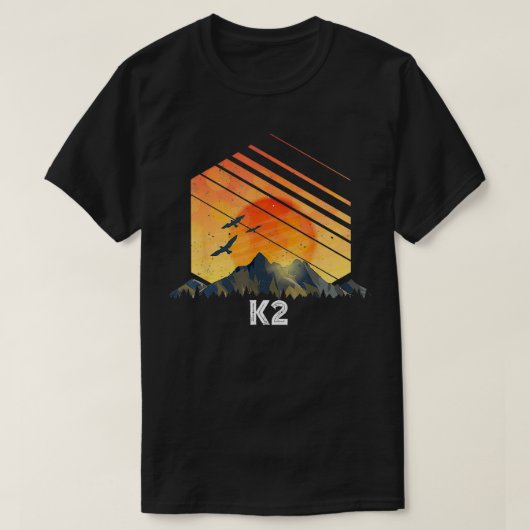 KG2  Berg - Zonneonset 80s T-shirt (Design voorkant)
