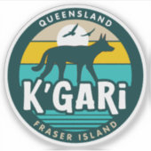 K'Gari, Queensland Australië Sticker (Voorkant)