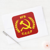 KGB CCCP Hamer en Sikkel Vierkante Sticker (Envelop)
