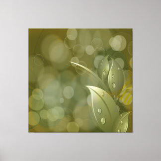 Khaki Bokeh laat omwikkeld doek achter Canvas Afdruk