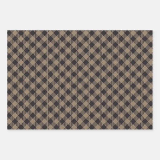 Khaki Buffalo Plaid Checkered Inpakpapier Vel (Voorkant 2)
