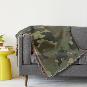 Khaki Camo Vert Militaire Tissé Couvertures Jeu