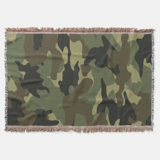 Khaki Camo Vert Militaire Tissé Couvertures Jeu (Devant)