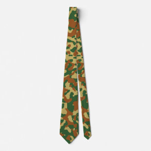 Khaki camouflage in bruin en groen stropdas