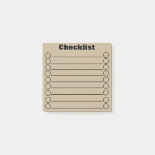Khaki Checklist Post-it® notes 3" x 3"