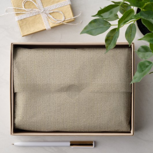 Khaki Coffee Tan Brown Faux Burlap Textern Pattern Tissuepapier (Geschenk)