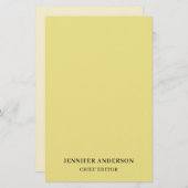 Khaki Color Professional Modern Plain Minimalist Briefpapier (Voorkant / Achterkant)