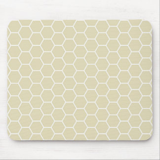 Khaki Cream Colored Hexagon Honeycomb Pattern Muismat