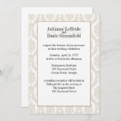 Khaki Designer Damask Wedding DIY Kaart (Voorkant / Achterkant)