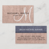 Khaki Elegant Monogram Canvas Kijk Visitekaartje (Voorkant / Achterkant)