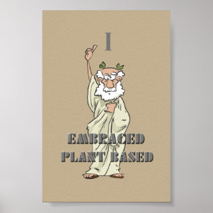 Khaki Funny "Ik heb Plant gebaseerd" Vegan Poster