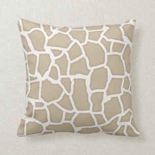 Khaki Giraffe Animal Print Kussen
