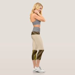 KHAKI KALM capri met hoge verspilling | m3galleryS