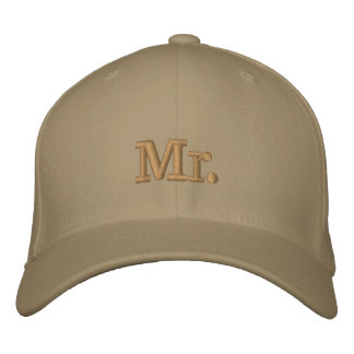 Khaki Kleur Mr. Flexfit Wol Sportief Knap Geborduurde Pet