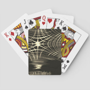 Khaki lijnen die in golf worden herhaald en gekrui pokerkaarten