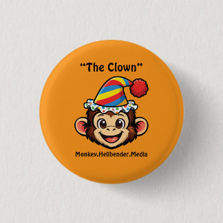 Khaki Macaque Aap Knoop - De Clown Ronde Button 3,2 Cm