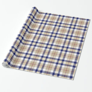 Khaki Navyblauw Bourgondië Wit XL Geruit Tartan Cadeaupapier