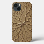 Khaki Organic Embossed Pattern iPhone Case (Achterkant)