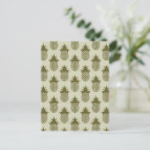 Khaki Pineapple Pattern Briefkaart (Staand voorkant)