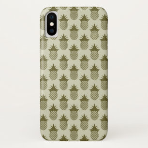 Khaki Pineapple Pattern iPhone X Hoesje
